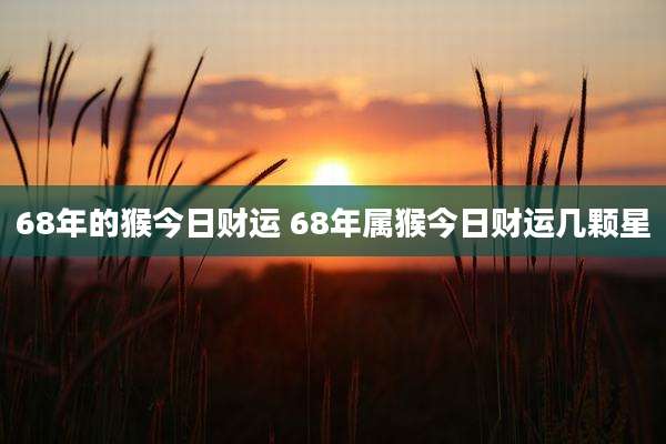 68年的猴今日财运 68年属猴今日财运几颗星