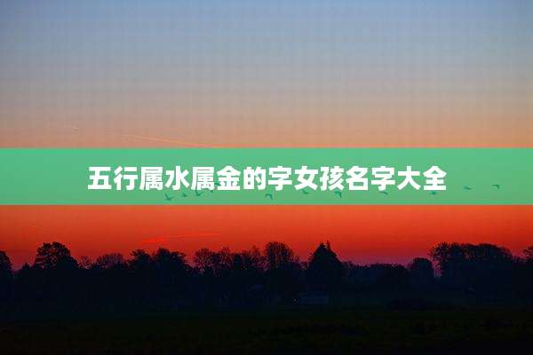 五行属水属金的字女孩名字大全