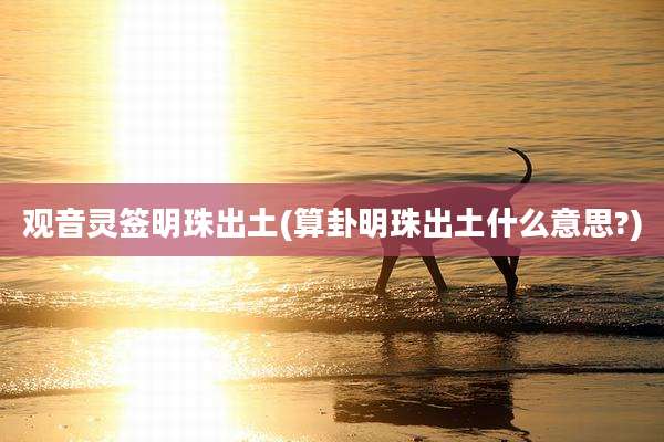 观音灵签明珠出土(算卦明珠出土什么意思?)