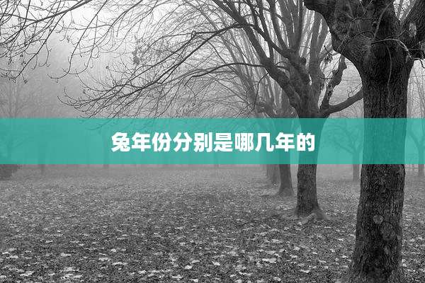 兔年份分别是哪几年的