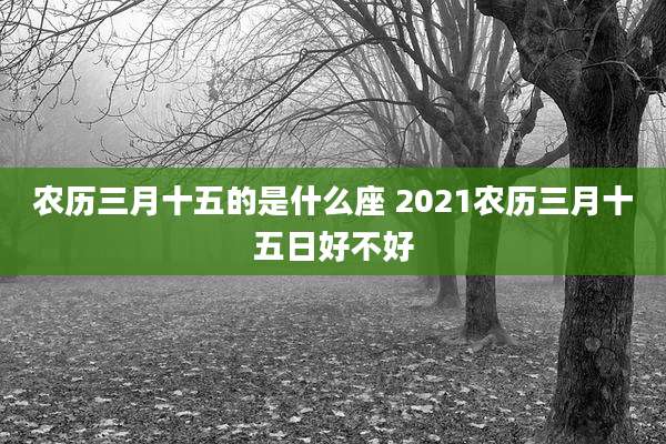 农历三月十五的是什么座 2021农历三月十五日好不好