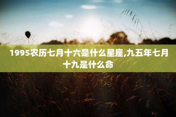 1995农历七月十六是什么星座,九五年七月十九是什么命