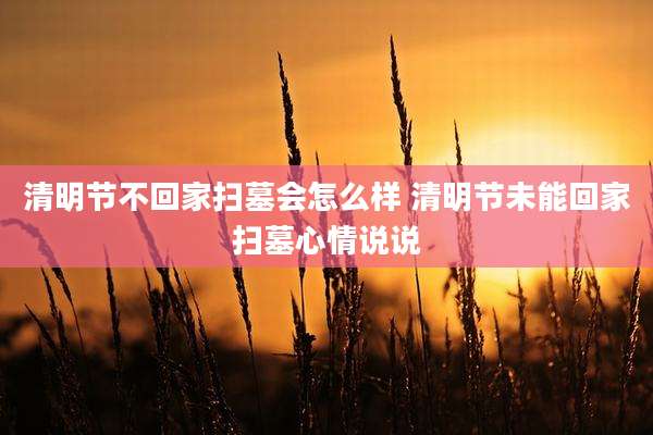清明节不回家扫墓会怎么样 清明节未能回家扫墓心情说说