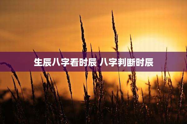 生辰八字看时辰 八字判断时辰
