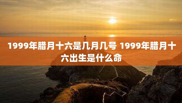 1999年腊月十六是几月几号 1999年腊月十六出生是什么命
