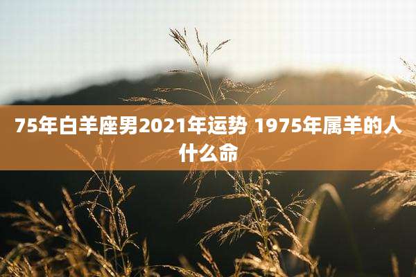 75年白羊座男2021年运势 1975年属羊的人什么命