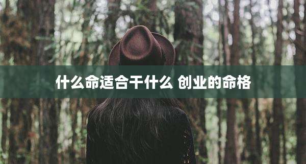 什么命适合干什么 创业的命格