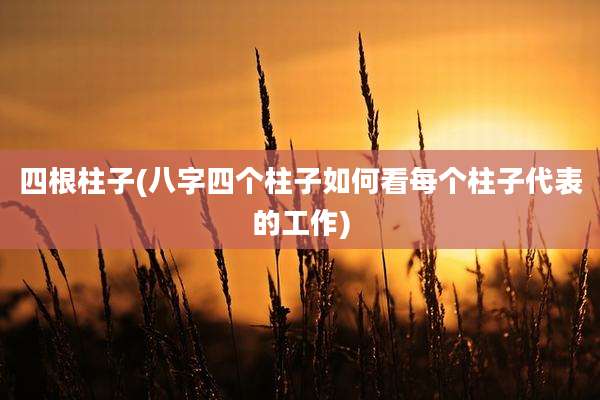 四根柱子(八字四个柱子如何看每个柱子代表的工作)