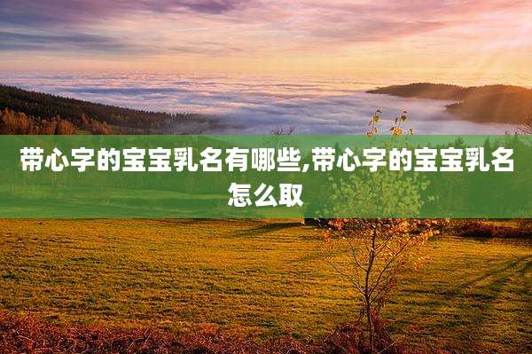 带心字的宝宝乳名有哪些,带心字的宝宝乳名怎么取