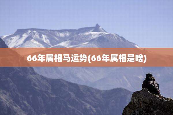 66年属相马运势(66年属相是啥)