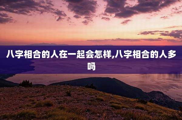 八字相合的人在一起会怎样,八字相合的人多吗