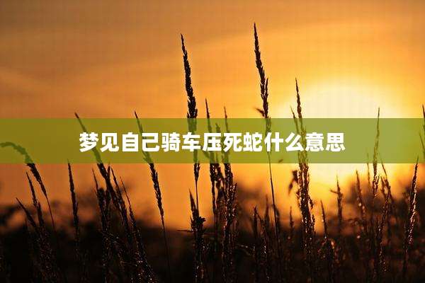梦见自己骑车压死蛇什么意思