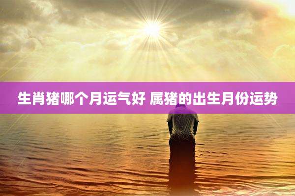 生肖猪哪个月运气好 属猪的出生月份运势