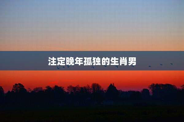注定晚年孤独的生肖男