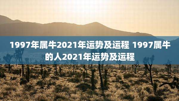 1997年属牛2021年运势及运程 1997属牛的人2021年运势及运程