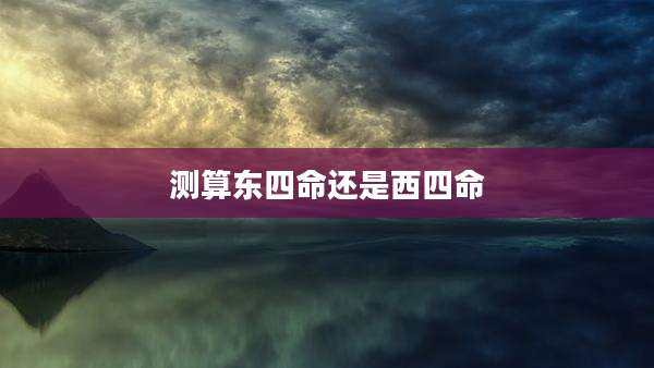 测算东四命还是西四命