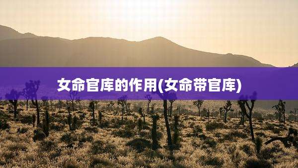 女命官库的作用(女命带官库)