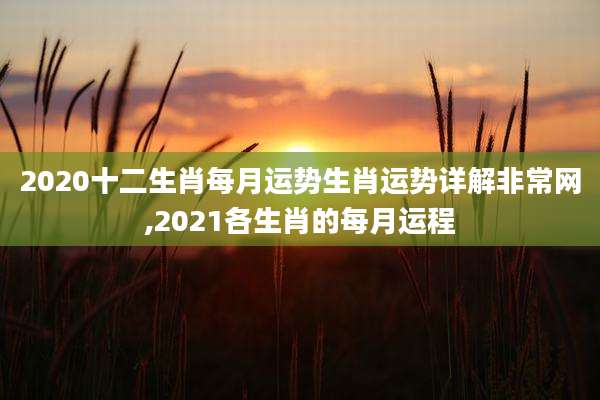 2020十二生肖每月运势生肖运势详解非常网,2021各生肖的每月运程