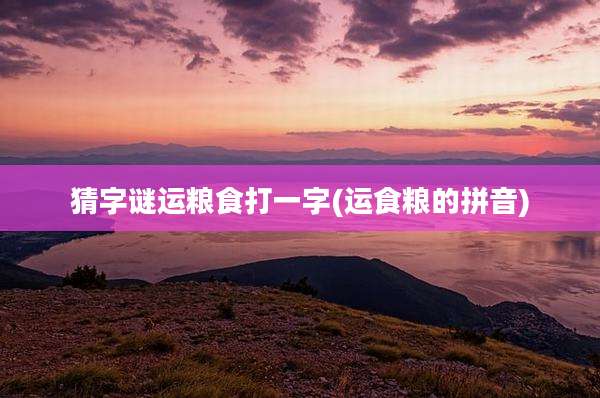 猜字谜运粮食打一字(运食粮的拼音)