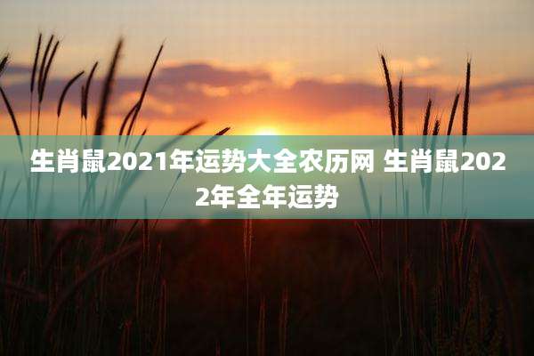生肖鼠2021年运势大全农历网 生肖鼠2022年全年运势