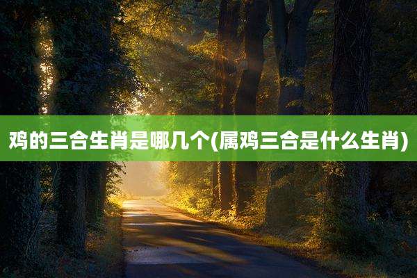 鸡的三合生肖是哪几个(属鸡三合是什么生肖)