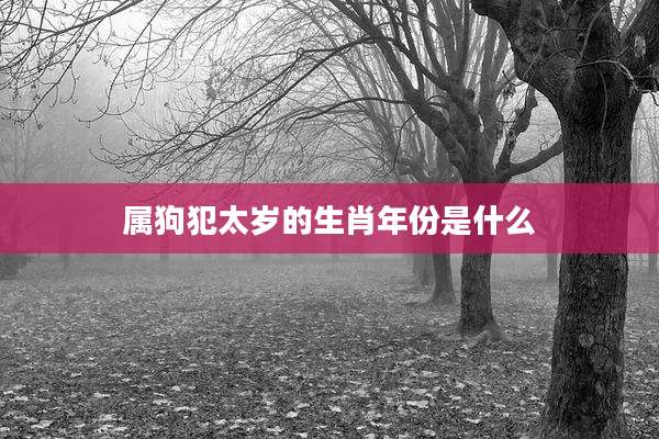 属狗犯太岁的生肖年份是什么