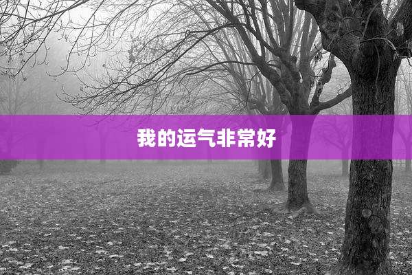 我的运气非常好