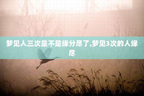 梦见人三次是不是缘分尽了,梦见3次的人缘尽