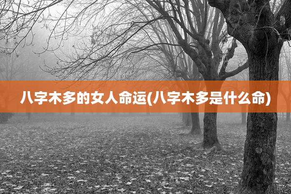 八字木多的女人命运(八字木多是什么命)