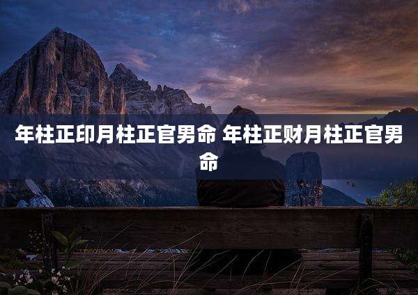 年柱正印月柱正官男命 年柱正财月柱正官男命