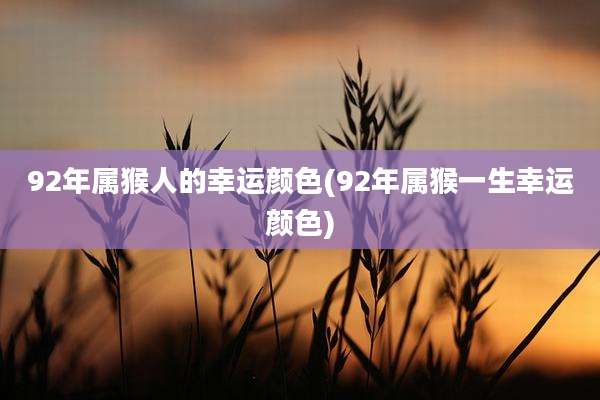 92年属猴人的幸运颜色(92年属猴一生幸运颜色)