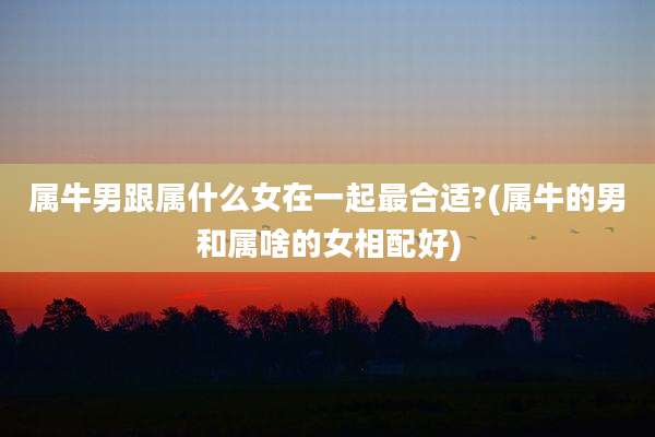 属牛男跟属什么女在一起最合适?(属牛的男和属啥的女相配好)