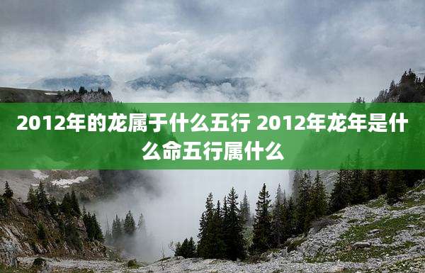 2012年的龙属于什么五行 2012年龙年是什么命五行属什么