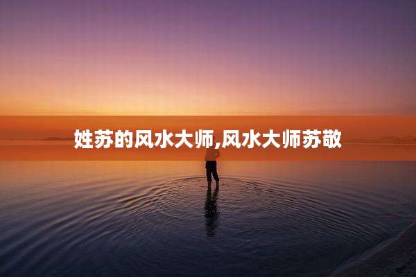 姓苏的风水大师,风水大师苏敬