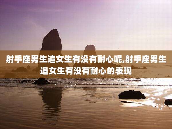 射手座男生追女生有没有耐心呢,射手座男生追女生有没有耐心的表现