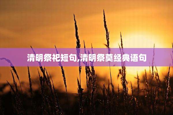 清明祭祀短句,清明祭奠经典语句