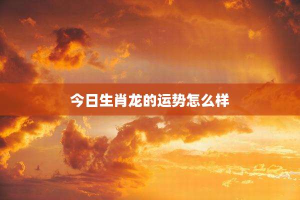 今日生肖龙的运势怎么样