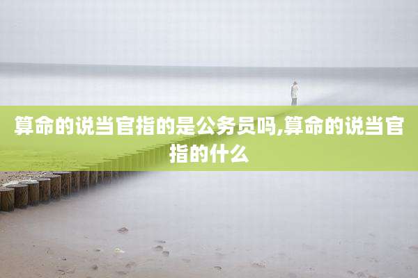 算命的说当官指的是公务员吗,算命的说当官指的什么