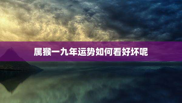 属猴一九年运势如何看好坏呢