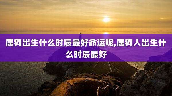 属狗出生什么时辰最好命运呢,属狗人出生什么时辰最好