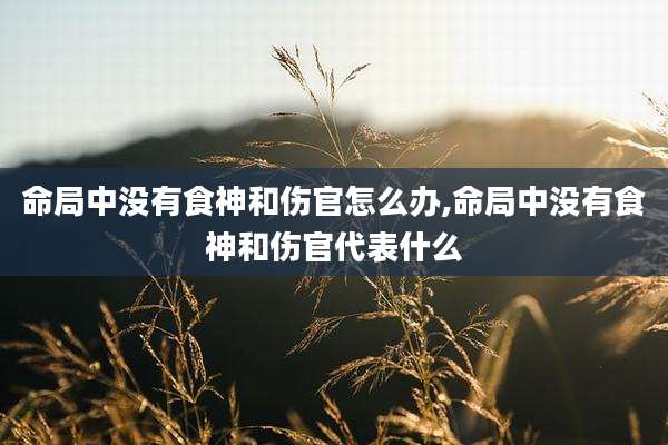 命局中没有食神和伤官怎么办,命局中没有食神和伤官代表什么