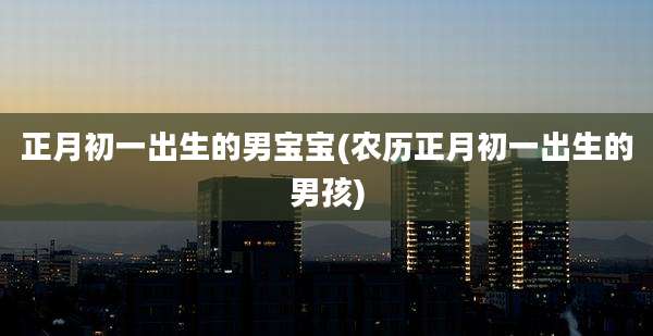 正月初一出生的男宝宝(农历正月初一出生的男孩)