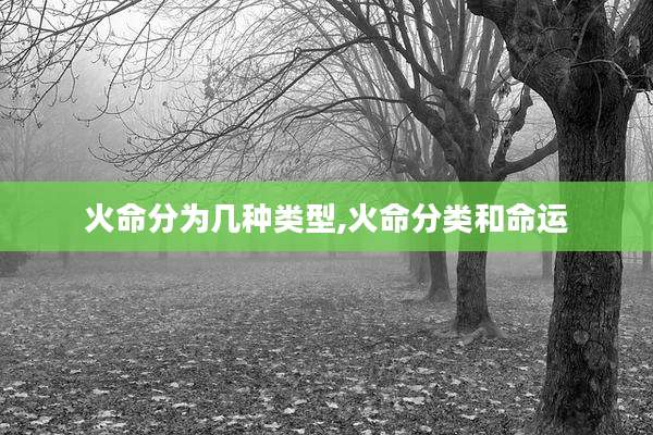 火命分为几种类型,火命分类和命运