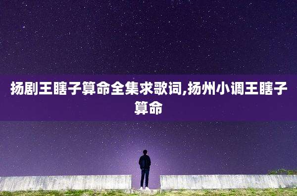 扬剧王瞎子算命全集求歌词,扬州小调王瞎子算命