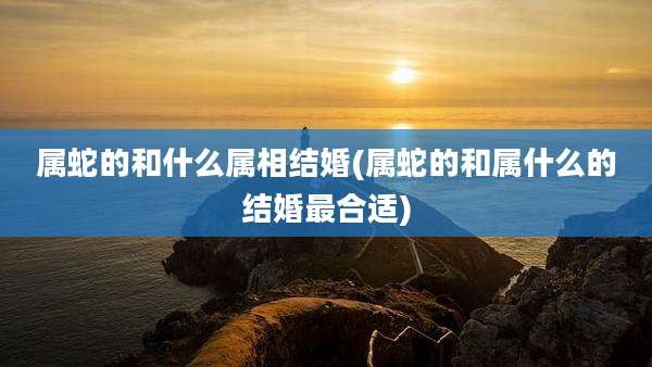 属蛇的和什么属相结婚(属蛇的和属什么的结婚最合适)