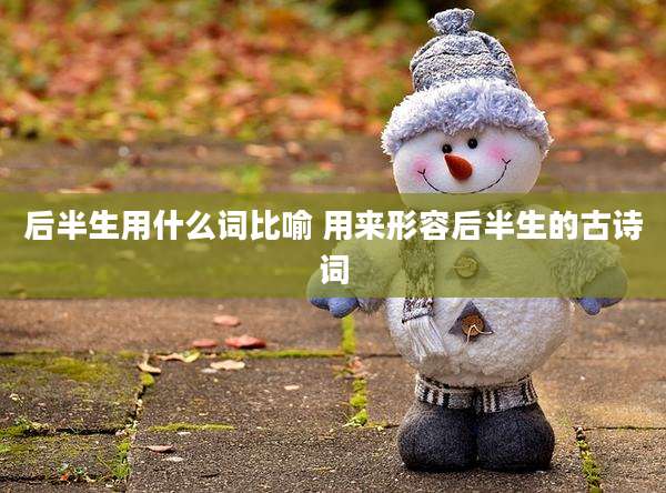 后半生用什么词比喻 用来形容后半生的古诗词