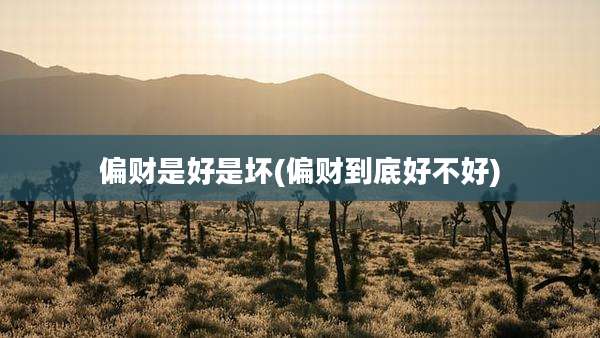 偏财是好是坏(偏财到底好不好)