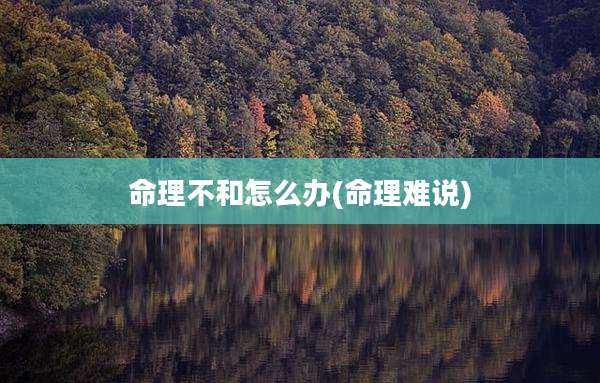 命理不和怎么办(命理难说)