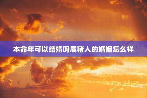 本命年可以结婚吗属猪人的婚姻怎么样