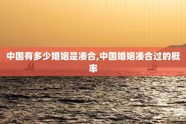 中国有多少婚姻是凑合,中国婚姻凑合过的概率